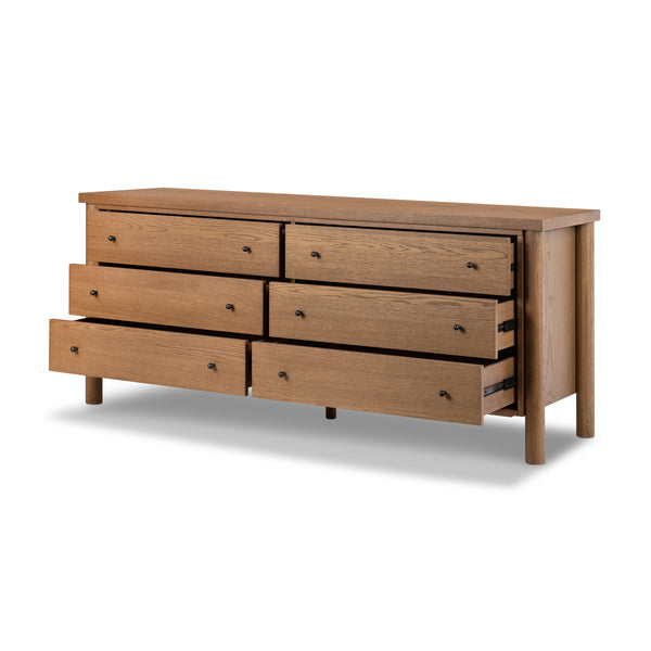 Roark 6 Drawer Dresser In Amber Oak Veneer