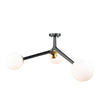 Ravello 3 Light Semi Flush in Black & Harvest Brass