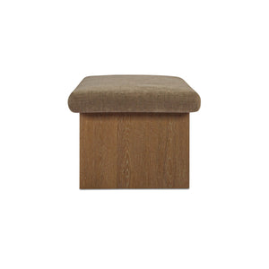 Gemma Storage Bench in Taupe Chenille