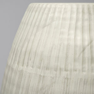 Reyan Small Pearl White Ceramic Striped Vase