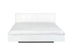 Floating modern Queen Bed - White Upholstery