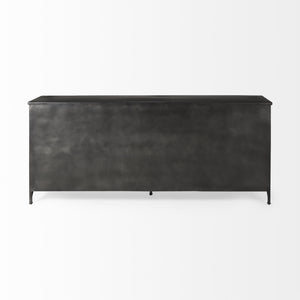 Poppy I 79x16 Black Metal With  Glass Door Sideboard