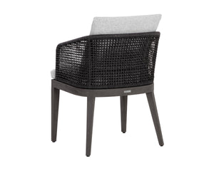 CAPRI DINING ARMCHAIR - SMOKE GREY - COPACABANA MARBLE