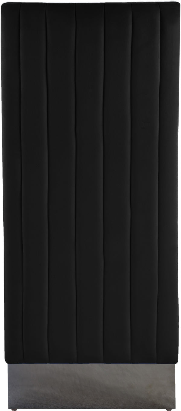 Stanley Dining Chair In Black Velvet and Chrome
