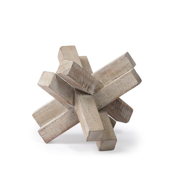 Vega II (Large) 7L x 7W Natural Wood Jack Object