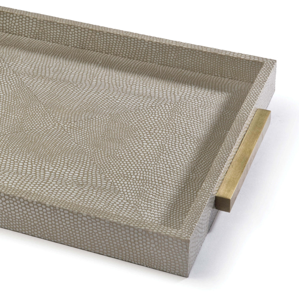 Square Shagreen Boutique Tray (Ivory Grey Python)