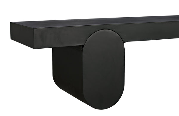 Evora Industrial Steel Coffee Table in Matte Black