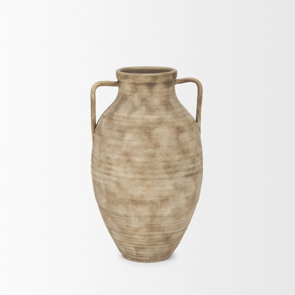 Tulsi Small Matte Earth Brown Ceramic Floor Vase