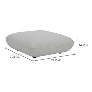 Moe's Zeppelin Ottoman Salt Stone White