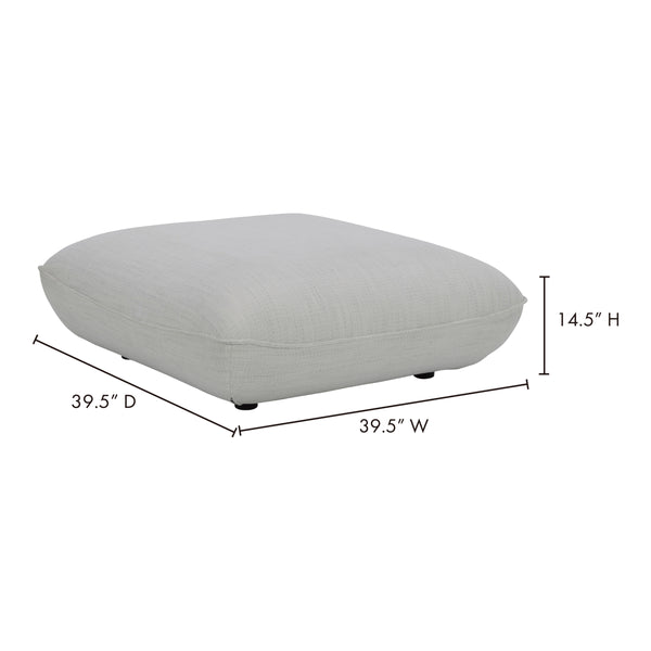 Moe's Zeppelin Ottoman Salt Stone White