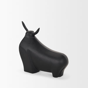 Radu Large Matte Black Metal Bull Decorative Object