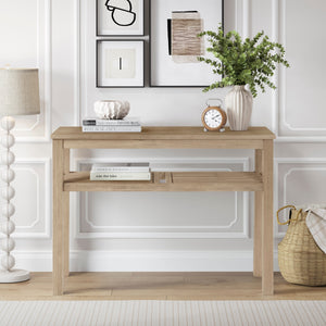 Tiburon KD Console Table with Shelf, Drifted Sand