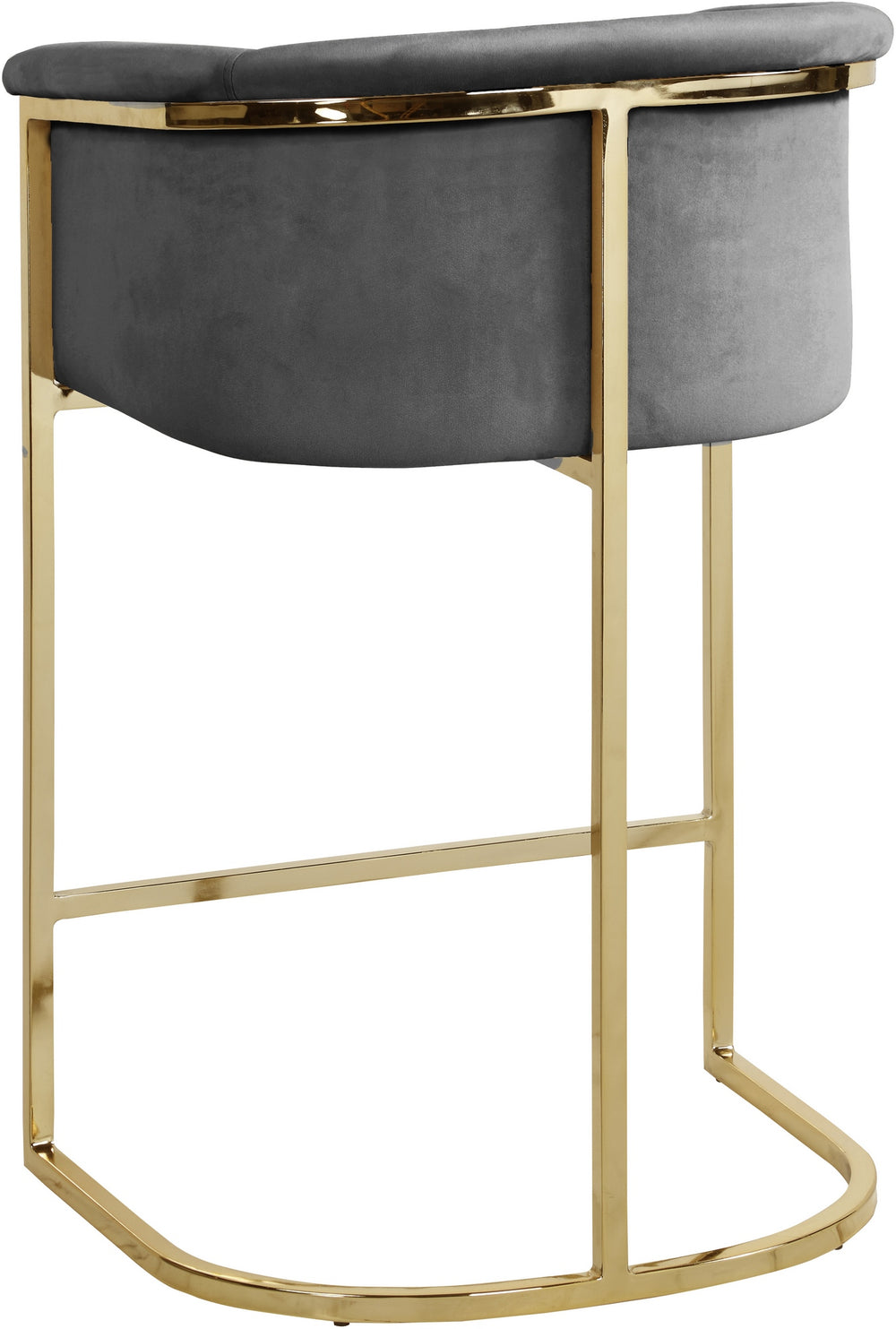 David Stool In Grey Velvet