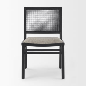Wynn 20.5L x 24.6W x 34.1H Beige Fabric W/Black Wood Dining Chair