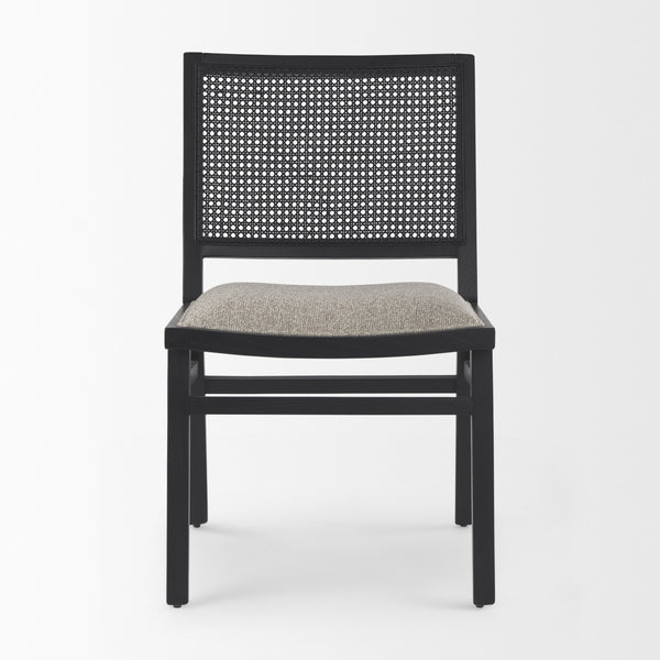 Wynn 20.5L x 24.6W x 34.1H Beige Fabric W/Black Wood Dining Chair