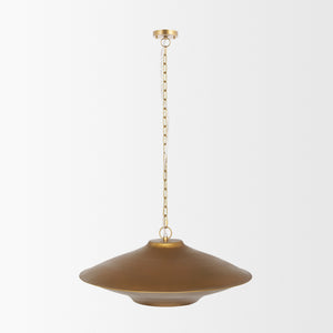 Titus 1-Light Brass Finished Metal Disc Pendant