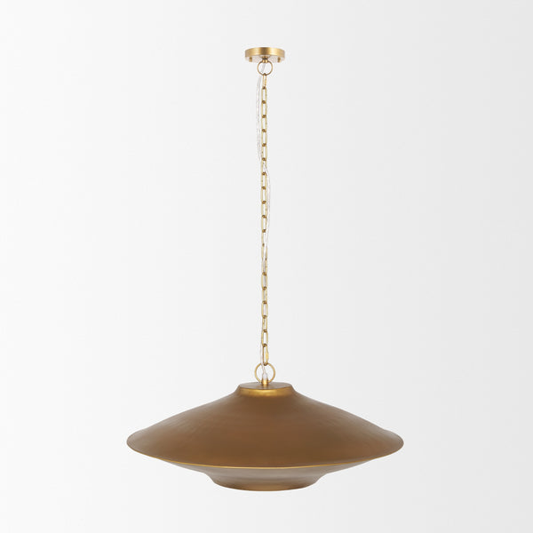 Titus 1-Light Brass Finished Metal Disc Pendant