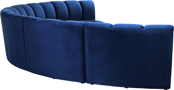 Lynda 6pc. Modular Sectional In Navy Velvet
