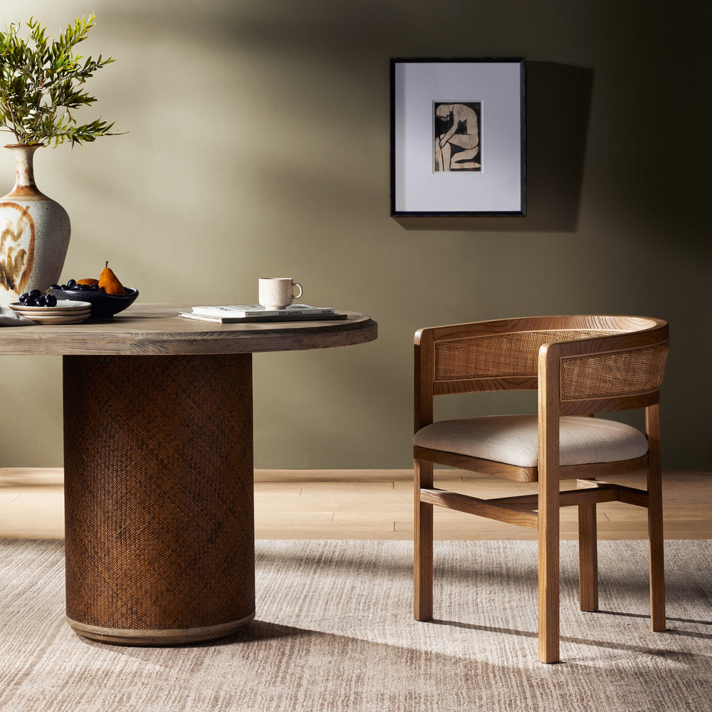 Cordoba Dining Armchair In Bergamo Parchmnt