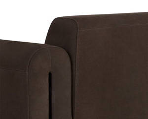 ROMER ARMCHAIR - BRUSHED GOLD - NUBUCK COCOA LEATHER
