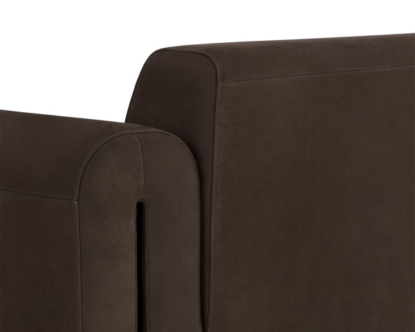 ROMER ARMCHAIR - BRUSHED GOLD - NUBUCK COCOA LEATHER
