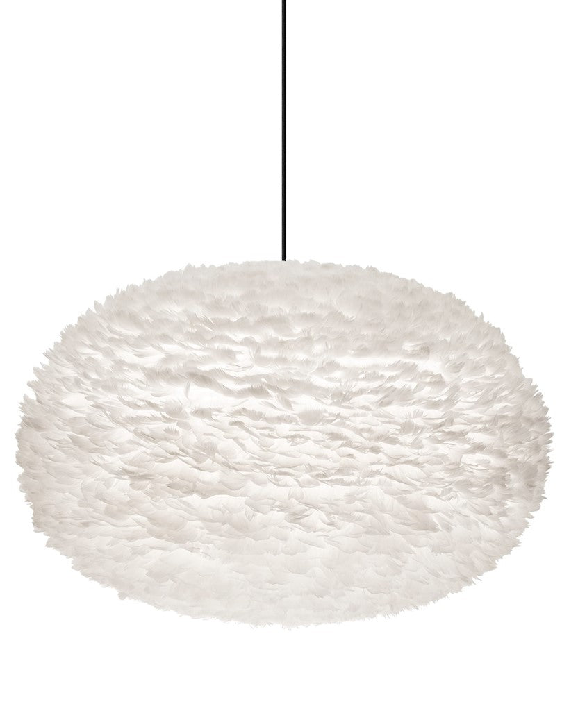 Eos XXL Plug-In Pendant in White with Black Cord