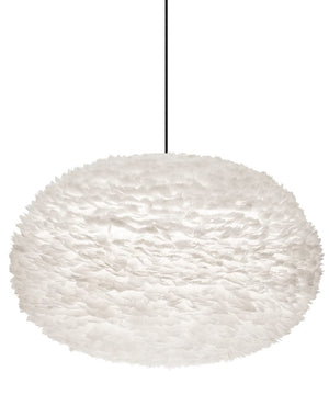 Eos XXL Plug-In Pendant in White with Black Cord