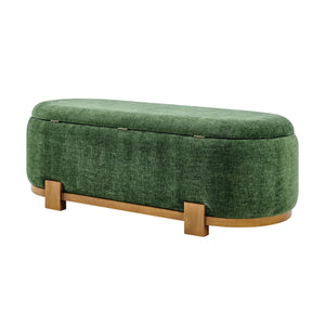 Ayleen Chenille Storage Bench, Seneca Green 