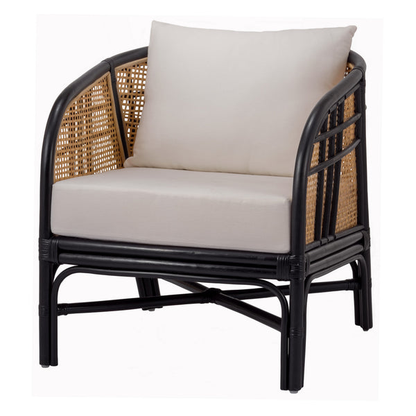 Ferrara Rattan Accent Arm Chair In Black/ Natural