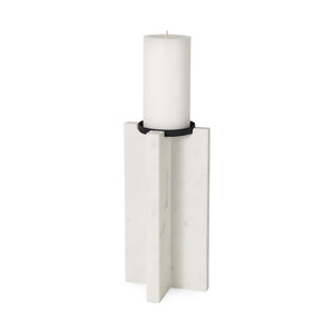 Sophia 5.5"L x 3.5"W x 10.5"H Marble Candle Holder Large
