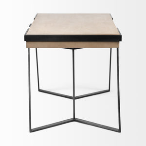 Steinbeck 61L x 28.75W x 30H Light Brown Wooden Iron Frame Office Desk