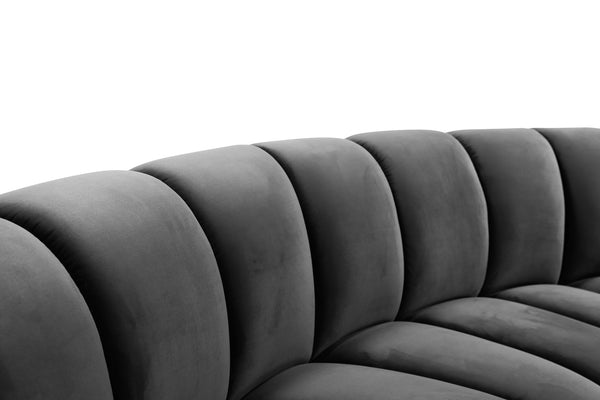 Lynda 2pc. Modular Sectional In Grey Velvet