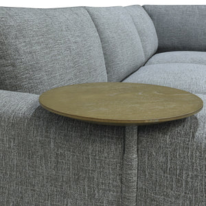 Donovan Upholstered Sectional with Side Table - Gray