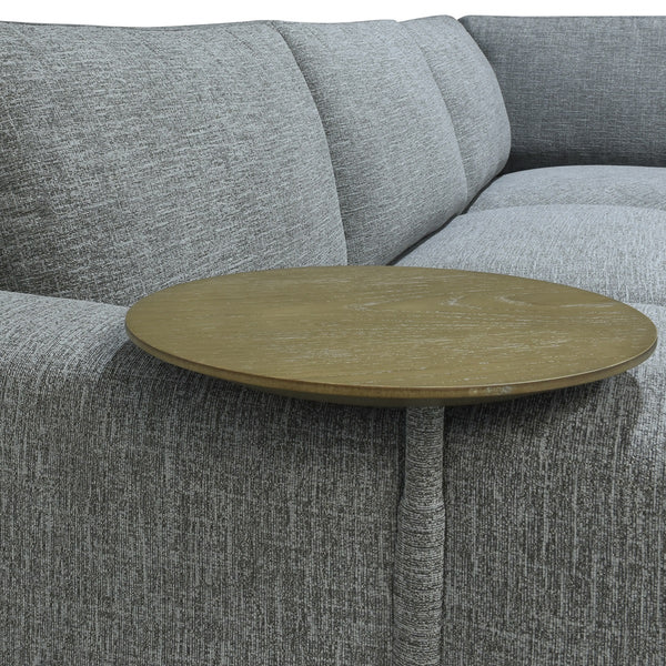 Donovan Upholstered Sectional with Side Table - Gray