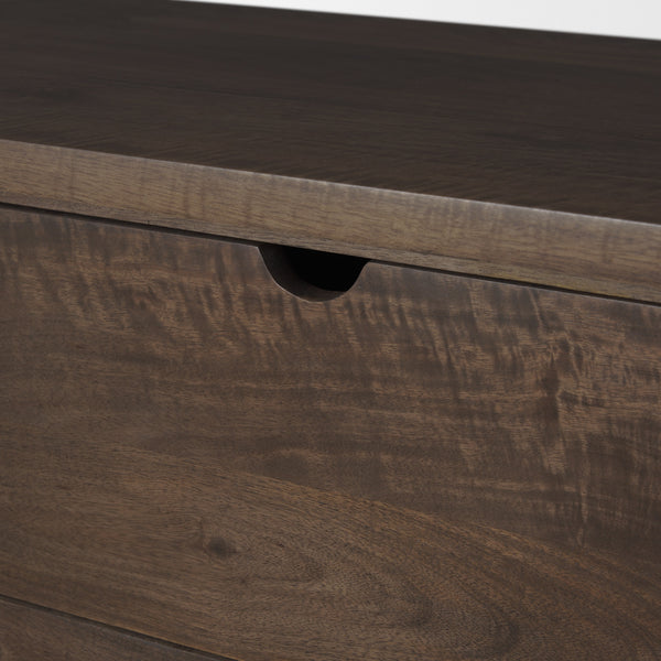 Wallen Solid Dark Brown Wood 3 Drawer Accent Cabinet