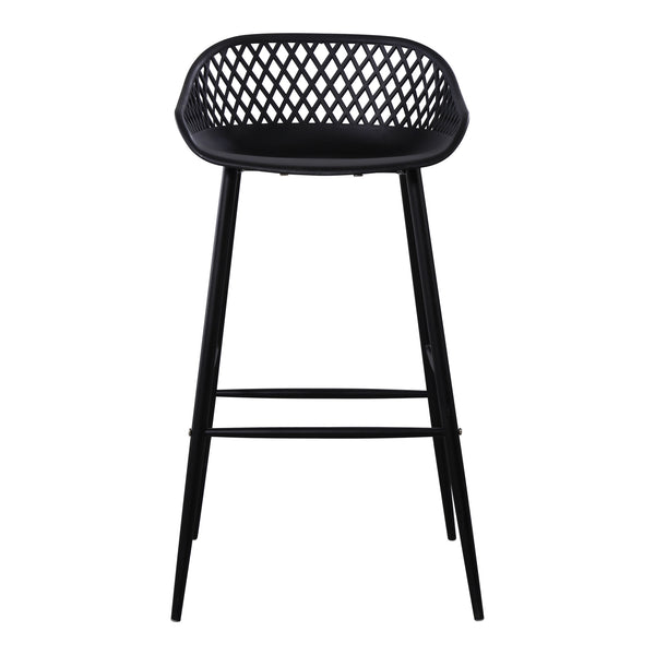 Piazza Outdoor Barstool Set, Black, Wicker Back