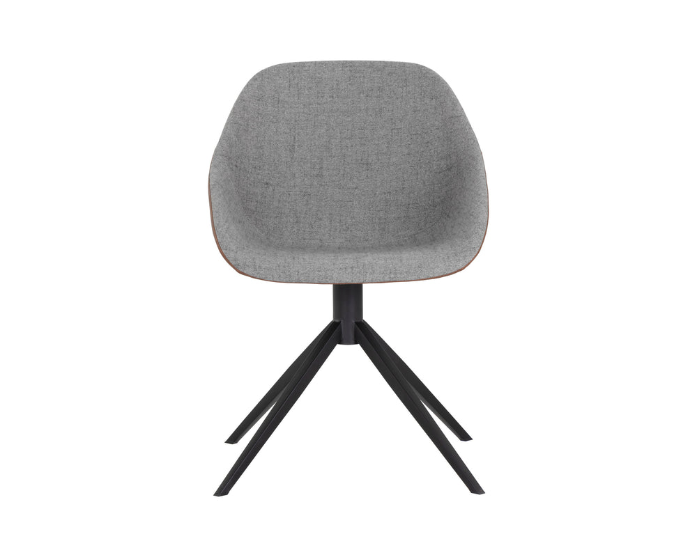 MCCOY SWIVEL DINING CHAIR - NOVEMBER GREY / CINNAMON BROWN