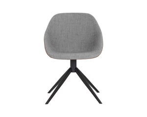 MCCOY SWIVEL DINING CHAIR - NOVEMBER GREY / CINNAMON BROWN