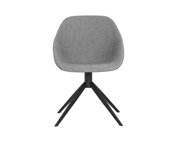 MCCOY SWIVEL DINING CHAIR - NOVEMBER GREY / CINNAMON BROWN