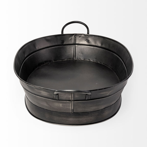 Reno 20L x 14W Black Metal Vintage Inspired Basket