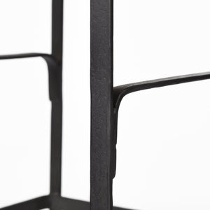 Conan 25" Seat Height Brown Wood Seat Black Metal Frame Counter Stool