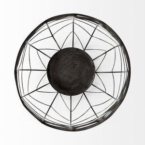 Petiole II Large Gold Toned Metal Table Candle Holder