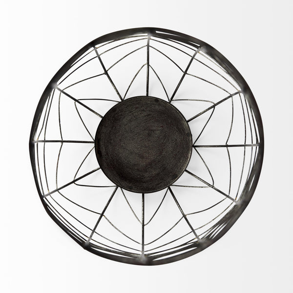 Petiole II Large Gold Toned Metal Table Candle Holder