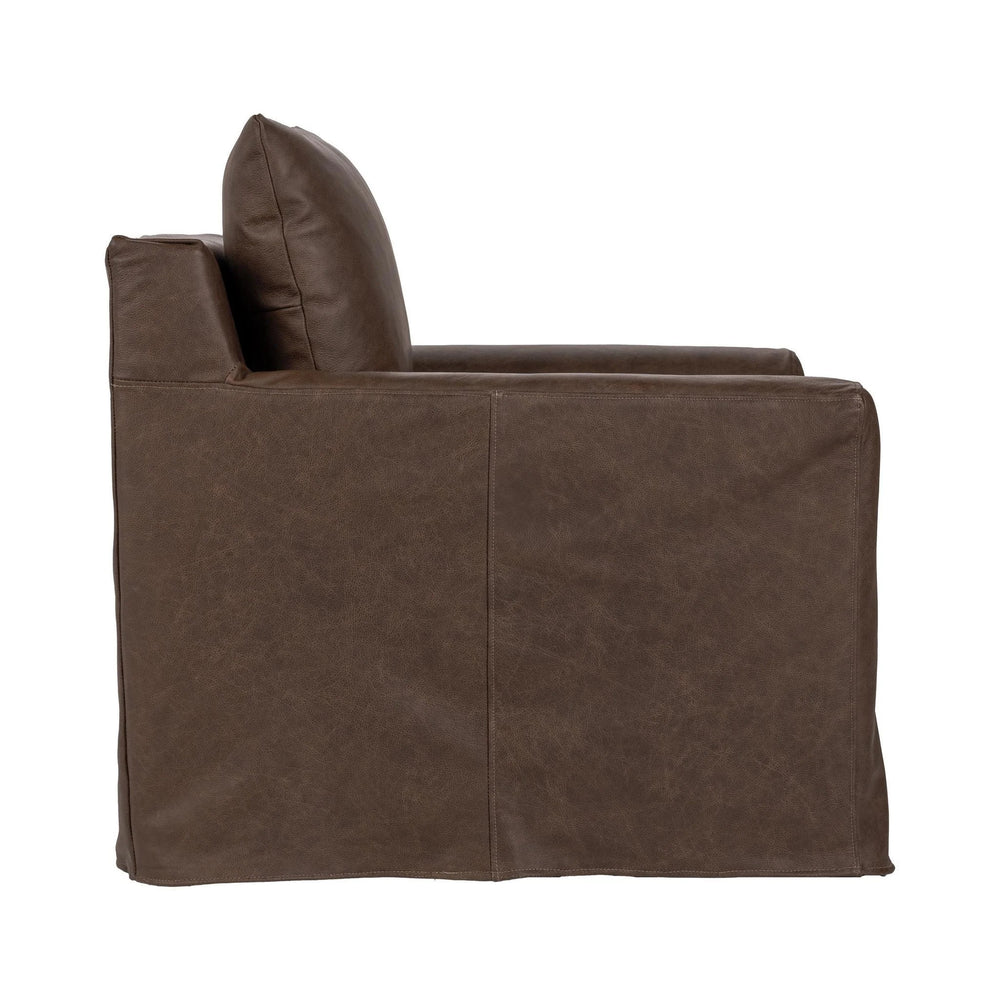 Cassiano Swivel Chair with Feather-Down Cushions - El Paso-Brown