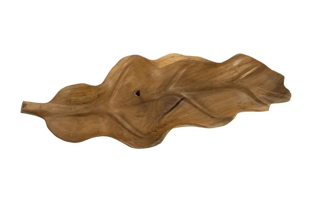Carved Leaf Sculpture on Stand
