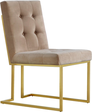 Benny Dining Chair In Beige Velvet