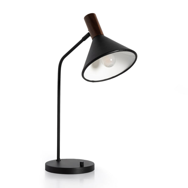 Cullen Task Lamp In Black Leather