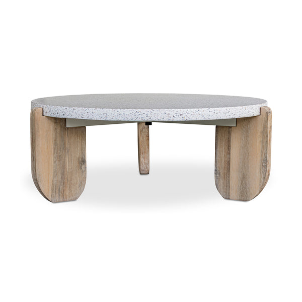 Wunder Coffee Table White with Terrazzo Top