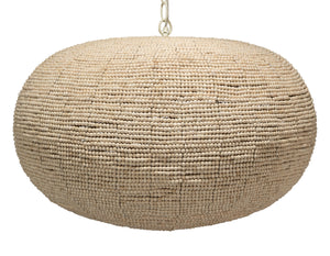 Whirlpool Beaded Wood 3-Light Pendant