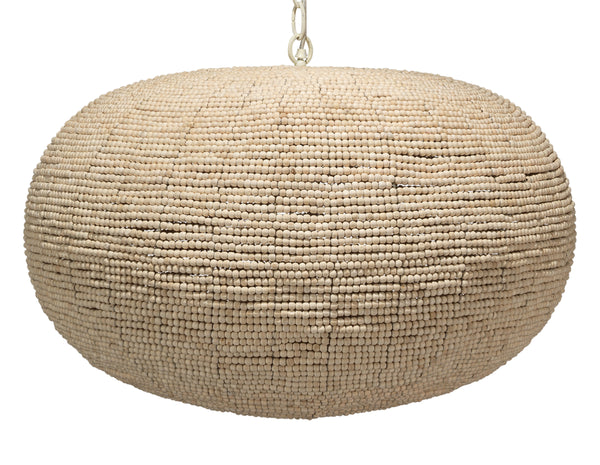 Whirlpool Beaded Wood 3-Light Pendant